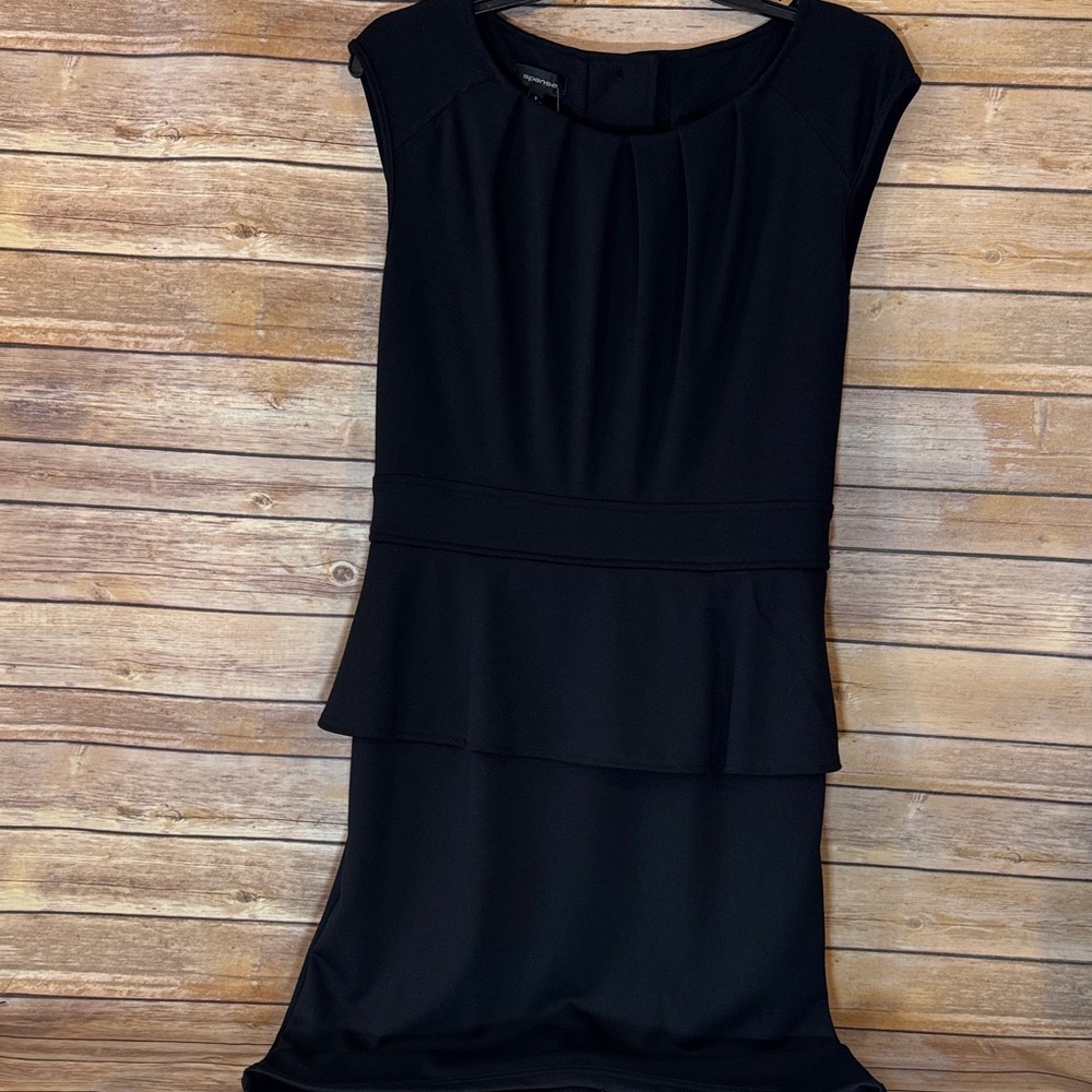 Elegant Spense Peplum Black Sleeveless Dress